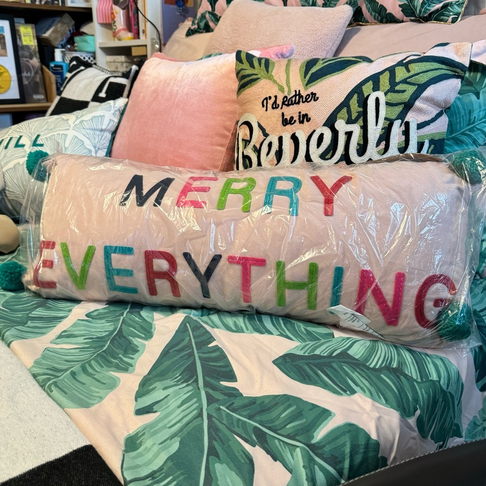 CUPCAKES & CASHMERE Merry Everything Throw Pillow NWT***